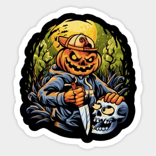 Halloween Boy Pumkin Sticker